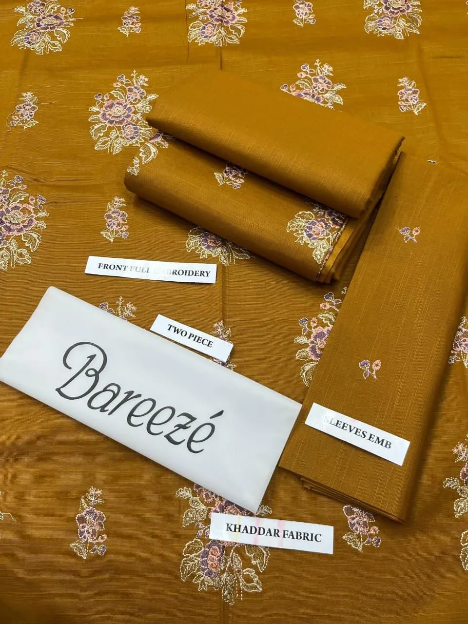 2 Pcs Women's Unstitched Embroidered Suit