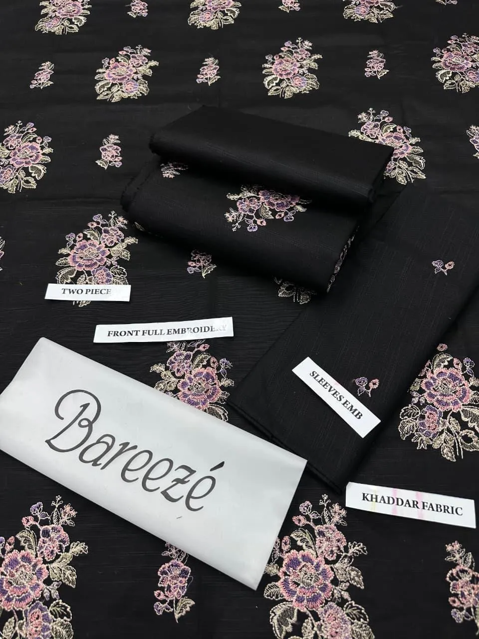 2 Pcs Women's Unstitched Embroidered Suit