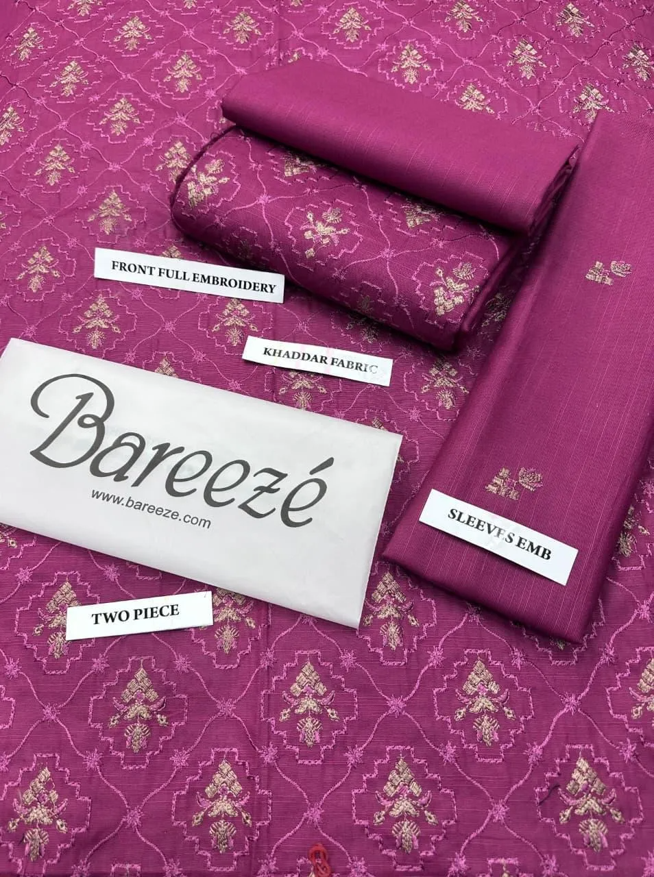 2 Pcs Women's Unstitched Embroidered Suit