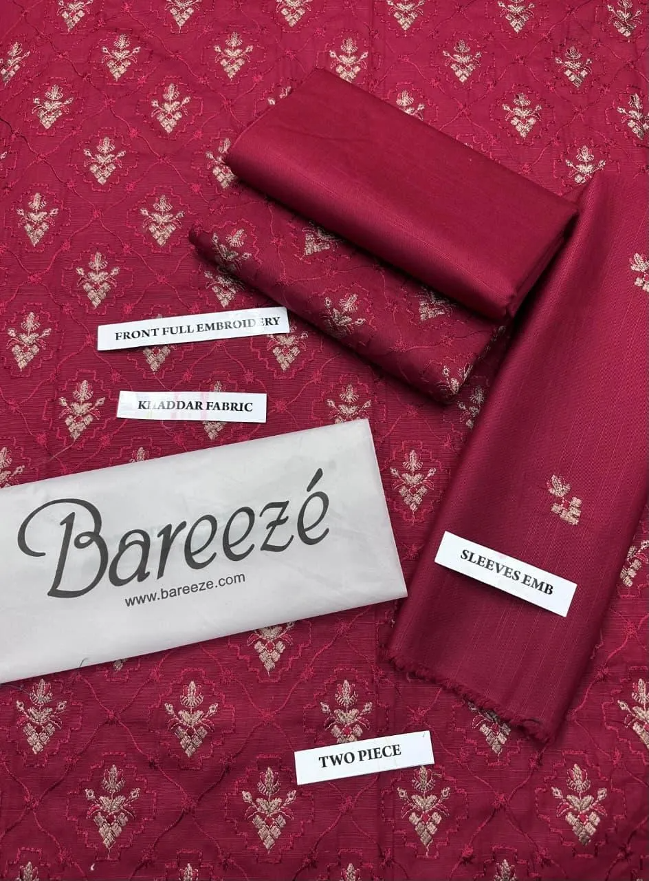 2 Pcs Women's Unstitched Embroidered Suit