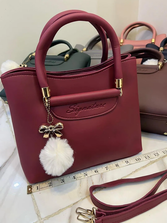 Chic Multicolor Leather Shoulder Bag for Girls - 1 Pc