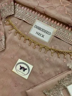 3 Pcs Women's Unstitched Embroidered Suit