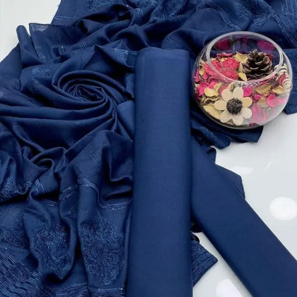 3 Pcs Women's Unstitched Embroidered Suit