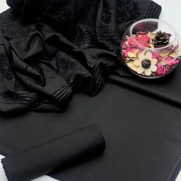 3 Pcs Women's Unstitched Embroidered Suit