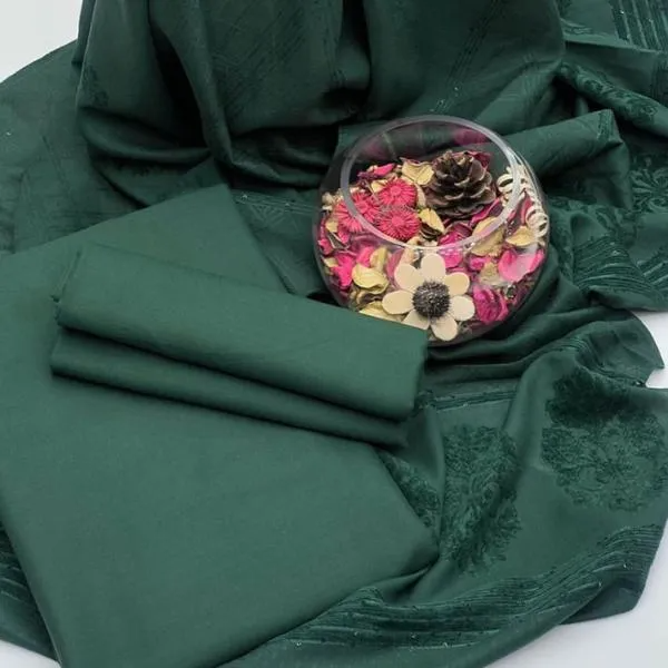 3 Pcs Women's Unstitched Embroidered Suit