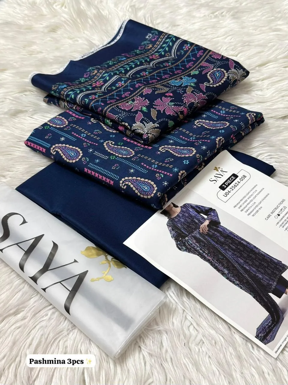 3 Pcs Women's Unstitched Printed Suit (Saya)