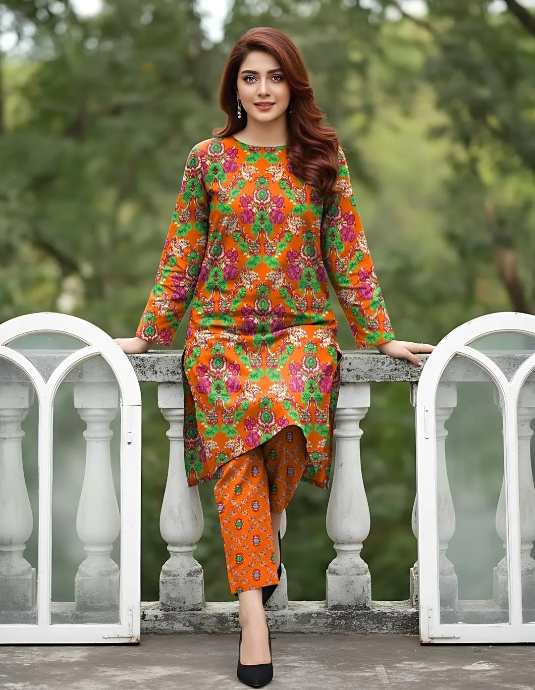 2 Pcs Women's Unstitched Printed Suit
