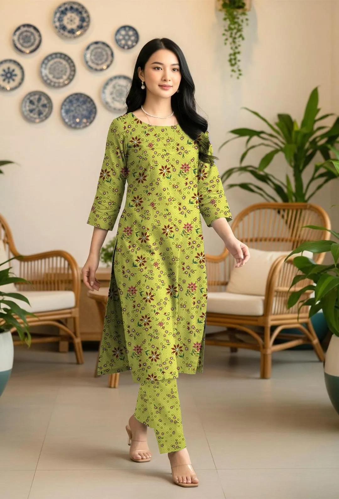 2 Pcs Women's Unstitched Printed Suit
