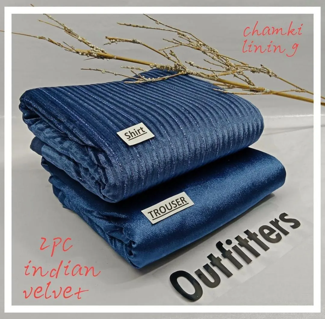 2 Pcs Women's Unstitched Plain Suit